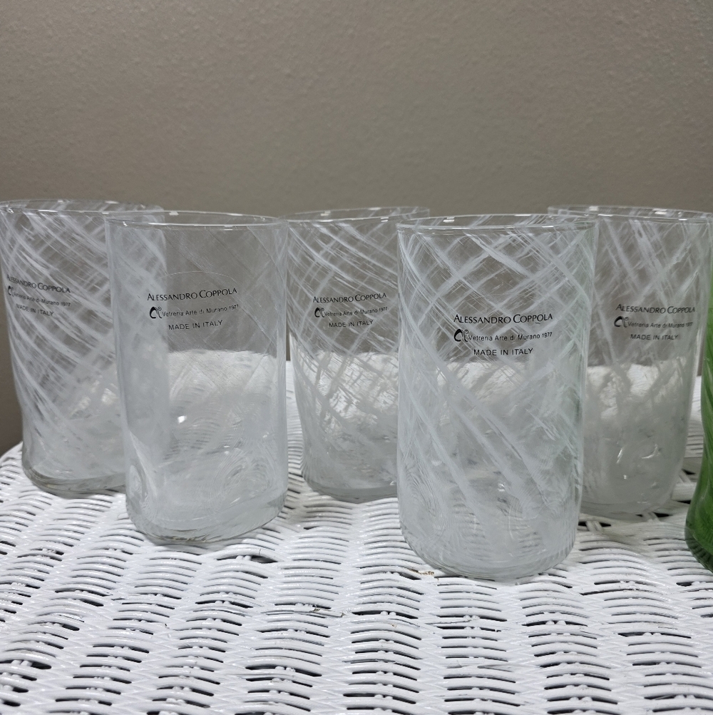 Alessandro Coppola Vetreria Arte Di Murano Made In Italy Glass Tumblers Set Of 5